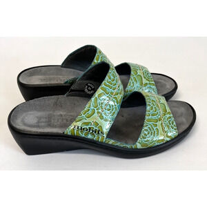 Mephisto Mobils Air-Relax Snake Print Sandals Size 40/9.5 -10 US Green